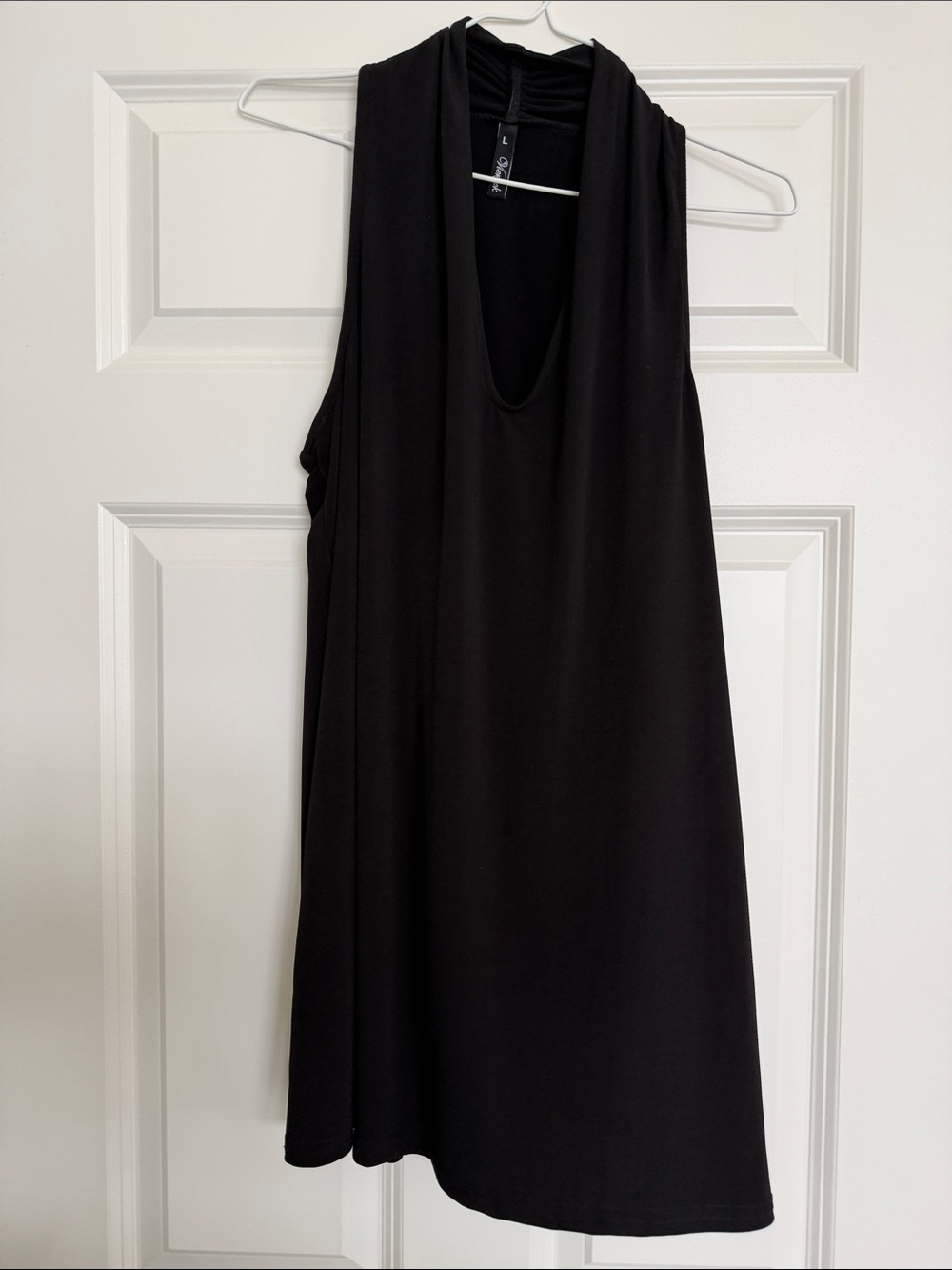 Black Sleeveless V-Neck Dress by Unknown Brand